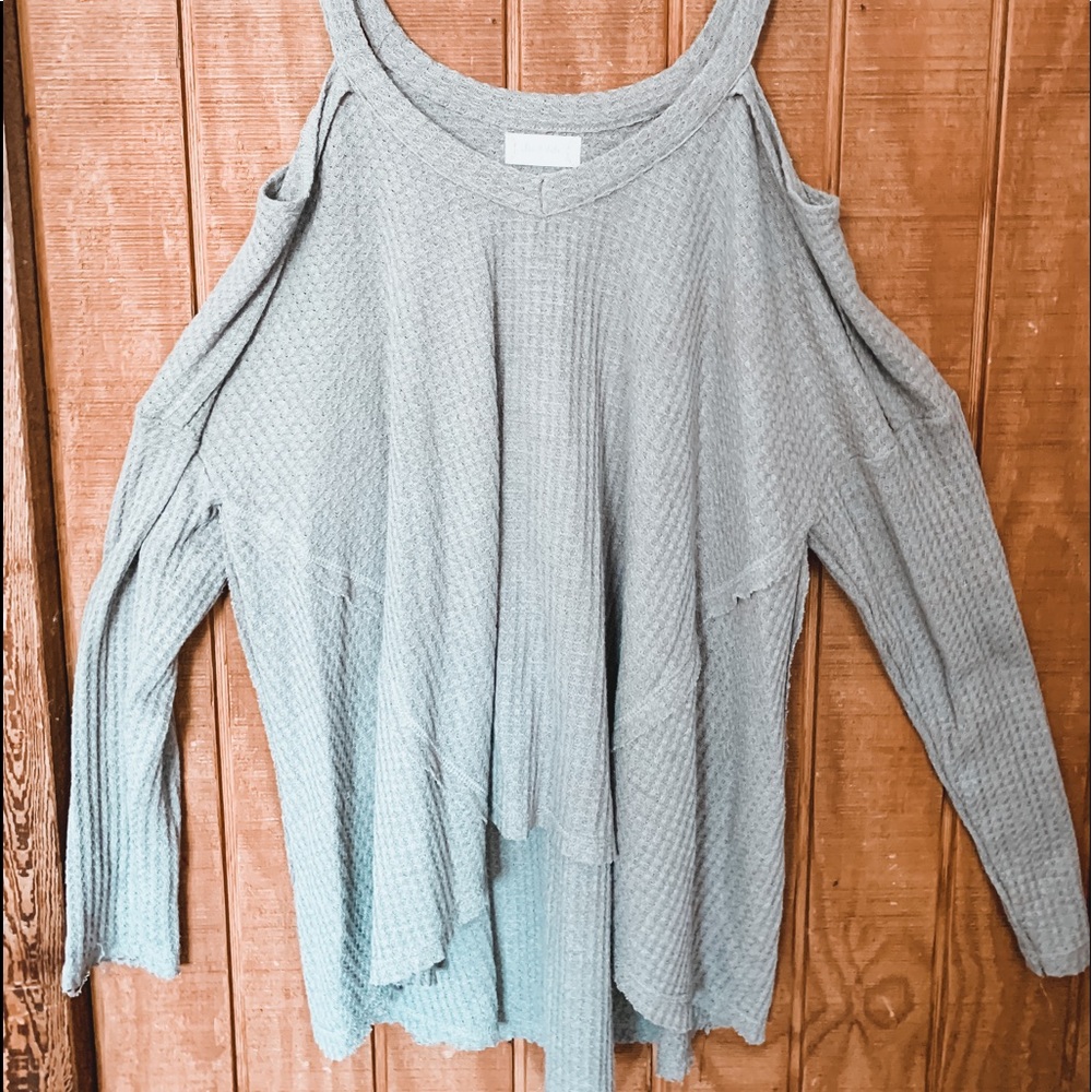 Altar’d Sleeve Waffle Cold Shoulder Long Sleeve